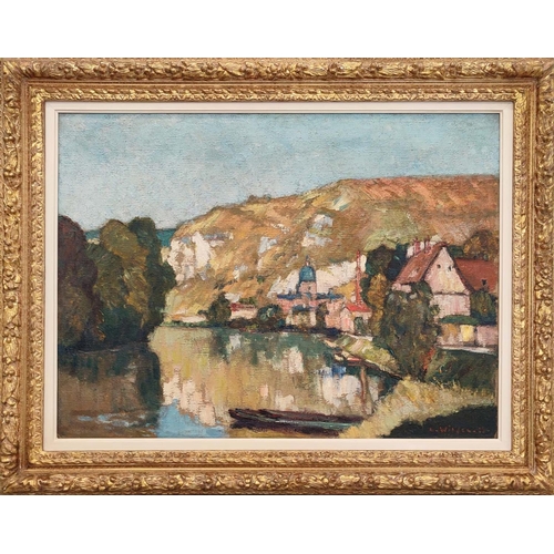 42 - ARTHUR B WILDER (American 1857-1945), 'Lake view, possibly Vermont', oil on canvas, 60cm 80cm, frame... 