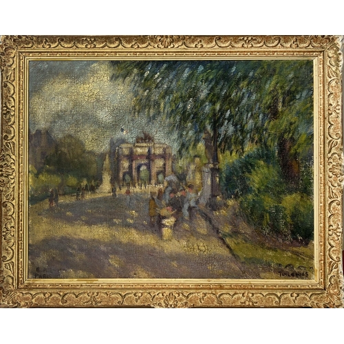 46 - EARLY 20TH CENTURY FRENCH SCHOOL 'Arc De Triomphe du Carrousel, Paris', oil on canvas, indistinctly ... 