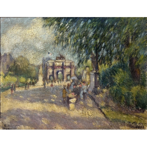 46 - EARLY 20TH CENTURY FRENCH SCHOOL 'Arc De Triomphe du Carrousel, Paris', oil on canvas, indistinctly ... 