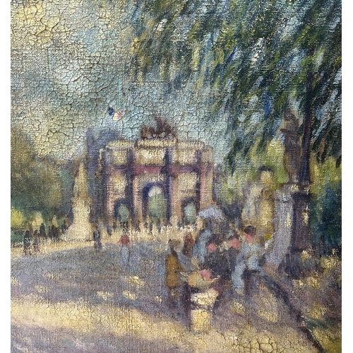 46 - EARLY 20TH CENTURY FRENCH SCHOOL 'Arc De Triomphe du Carrousel, Paris', oil on canvas, indistinctly ... 