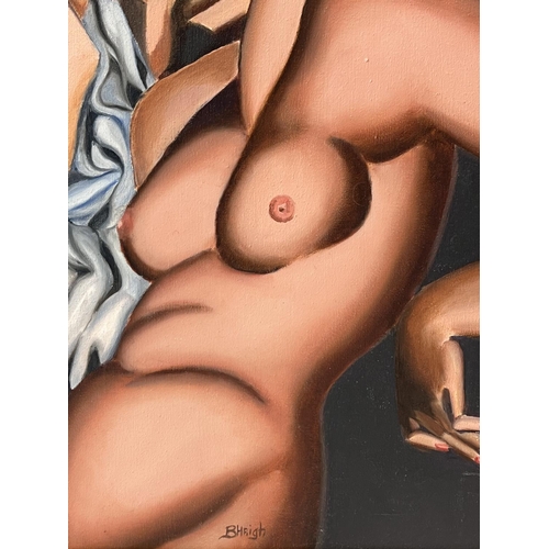 53 - BRENDA HAIGH (20TH CENTURY), 'Female nudes', oil on canvas, 75cm x 55cm, framed.