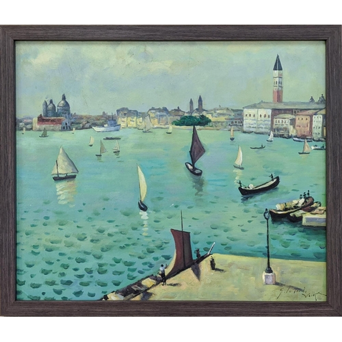 57 - AFTER ALBERT MARQUET, 'View of Venice', oil on board, signed to lower right, G La Touche framed, 65c... 