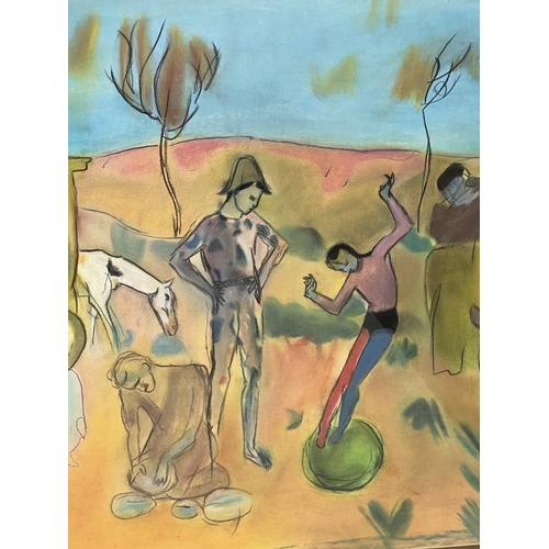 73 - AFTER PABLO PICASSO (1881-1973), 'Family of Jugglers, 1905', pastel on paper, 57cm x 71cm, framed.