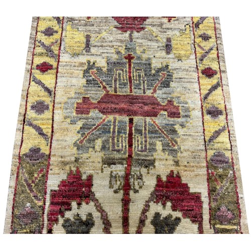 162 - FINE ARTS AND CRAFTS DESIGN OUSHAK RUNNER, 294cm x 104cm.