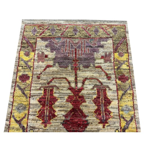 162 - FINE ARTS AND CRAFTS DESIGN OUSHAK RUNNER, 294cm x 104cm.