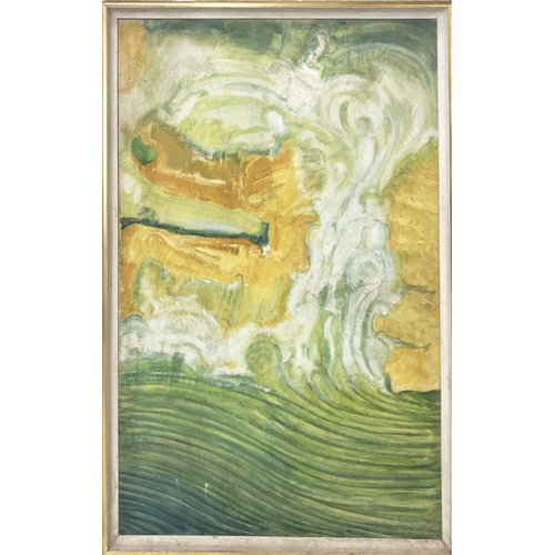 95 - JEAN HORSLEY (1913-1997), 'Seascape - waves', oil on canvas, 129cm x 78cm, signed and framed.