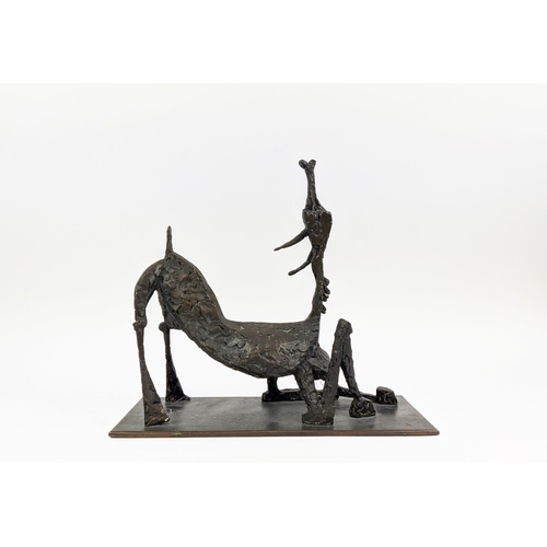 4 - TREVOR BATES (1921-2008), 'Goat', bronze, 38cm W x 34cm H.