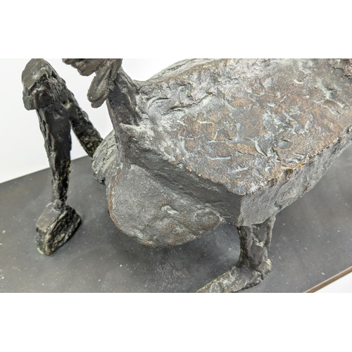 4 - TREVOR BATES (1921-2008), 'Goat', bronze, 38cm W x 34cm H.