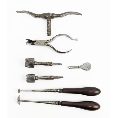 5 - NEUROLOGICAL TREPANNING SURGEONS INSTRUMENTS, 18th century, comprising baluster turned handled tools... 