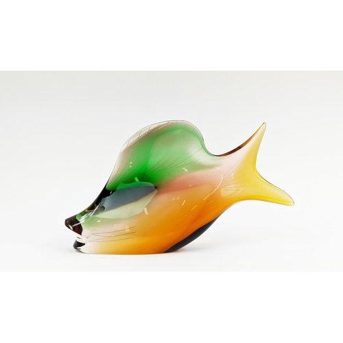 8 - EXBOR CZECHOSLOVAKIA, crystal 'fish', 23cm W x 16cm H.