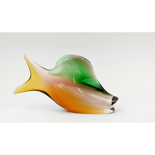 8 - EXBOR CZECHOSLOVAKIA, crystal 'fish', 23cm W x 16cm H.