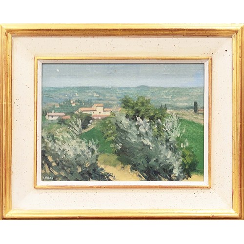 62 - CHRISTOPHER MIERS RBA (B1941), 'Tuscan Landscape, towards Fabrica', oil on board, 15cm x 20cm, signe... 