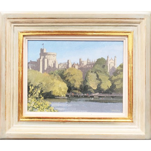 63 - CHRISTOPHER MIERS RBA (B1941), 'Windsor Castle', oil on board, 17cm x 22cm, signed, label verso, fra... 