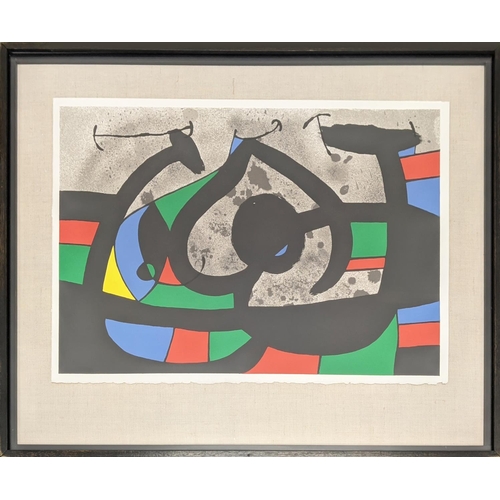 114 - JOAN MIRO, from Lezard aux Plumes lithograph, 35cm x 50cm, framed.