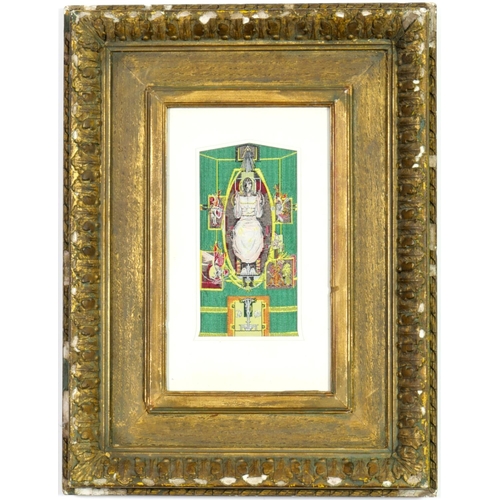 136 - GRAHAM SUTHERLAND, Christ in Glory, rare silk tapestry, woven by J & J Cash C 1951, 13cm x 7.5cm. (S... 