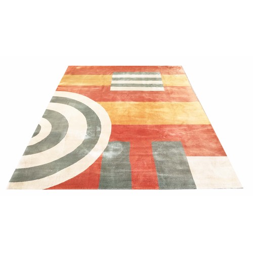 137 - TESSA KENNEDY CARPET, art deco polychrome design, 228cm x 313cm.