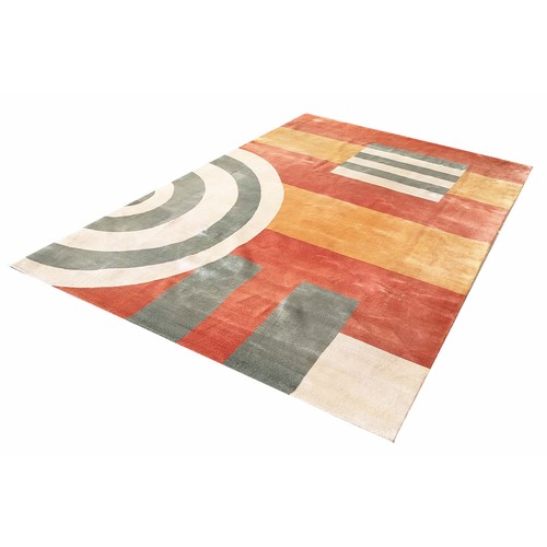 137 - TESSA KENNEDY CARPET, art deco polychrome design, 228cm x 313cm.