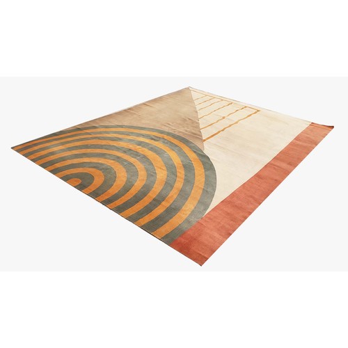 138 - TESSA KENNEDY CARPET, art deco polychrome design, 330cm x 265cm.