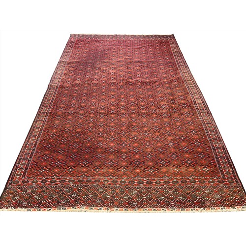 164 - YOMUT TURKMAN SOUMAK CARPET, 375cm x 225cm.