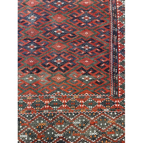 164 - YOMUT TURKMAN SOUMAK CARPET, 375cm x 225cm.