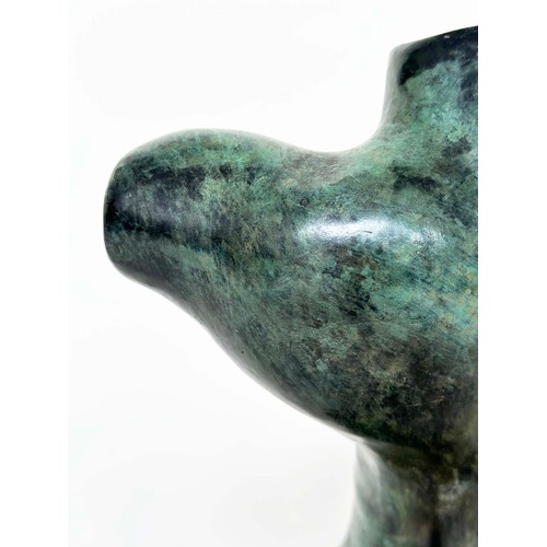 10 - TORSO SCULPTURE, verdigris bronze female torso sculpture, 42cm H.