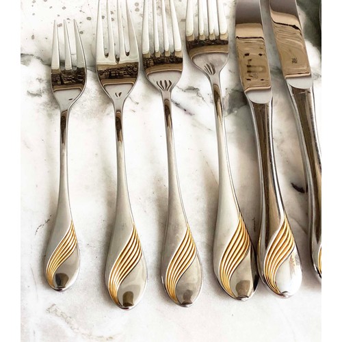 12 - CANTEEN OF CUTLERY, WMF Charme, twelve pieces, 10 piece settings, gold plated decoration approx 134 ... 