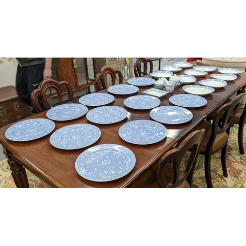 36 - PART DINNER SERVICE, 'Daphne' Yves Deshouliers porcelain comprising twelve plates, and ten shallow e... 