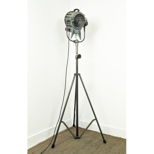 282 - MOLE RICHARDSON STUDIO LAMP, vintage, on tripod base, 173cm H.