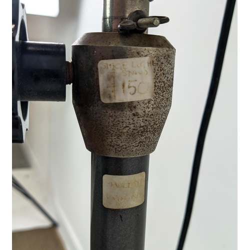282 - MOLE RICHARDSON STUDIO LAMP, vintage, on tripod base, 173cm H.