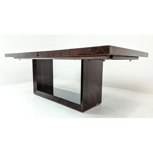 300 - ARTEDI DINING TABLE, lacquered wood with extending leaves, extended 298cm L x 110cm W x 76cm H.