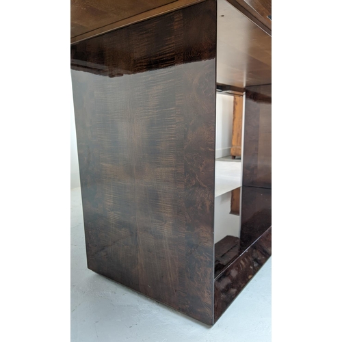 300 - ARTEDI DINING TABLE, lacquered wood with extending leaves, extended 298cm L x 110cm W x 76cm H.