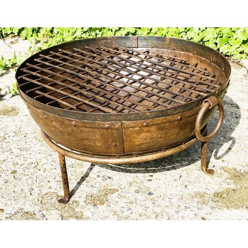 428 - KADAI FIRE BOWL, on stand, 47cm H x 64cm W x 64cm D.