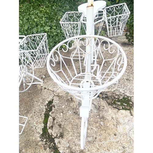 431 - BICYCLE PLANTERS,  a set of four, white painted, 63cm H x 88cm L x 44cm W. (4)