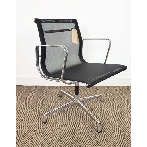 438 - VITRA ALUMINIUM GROUP CHAIR, by Charles and Ray Eames, 57cm WW x 85cm H, bears label.