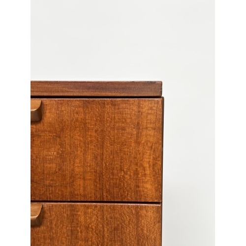 472 - CHEST, teak with six drawers and shaped handles, 102cm H x 68cm W x 40cm D.