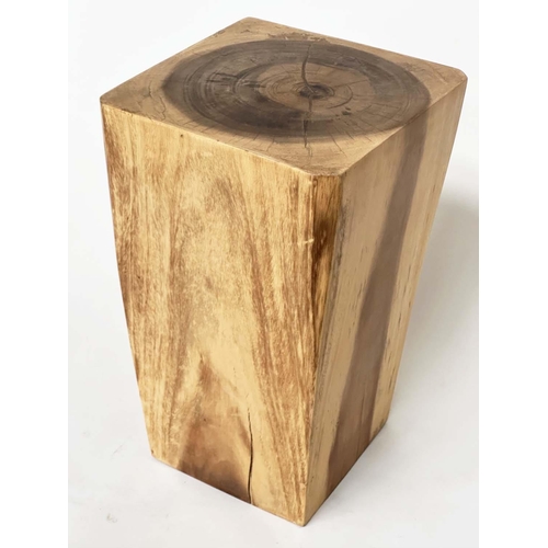 473 - SIDE TABLE, cut and shaped hardwood, 30cm x 30cm x 51cm H.