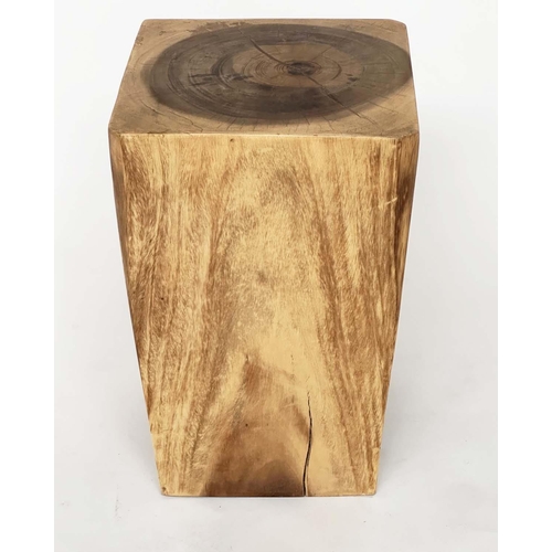 473 - SIDE TABLE, cut and shaped hardwood, 30cm x 30cm x 51cm H.