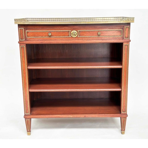 461 - OPEN BOOKCASE, French Directoire style, mahogany and gilt metal mounted with gallery, drawer and she... 