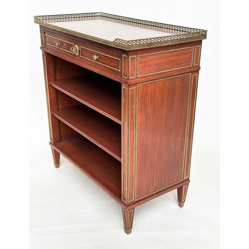 461 - OPEN BOOKCASE, French Directoire style, mahogany and gilt metal mounted with gallery, drawer and she... 