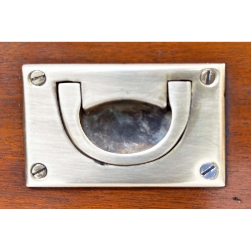 266 - TALL CHEST, campaign style mahogany and brass bound with two short and five long drawers, 46cm W x 3... 