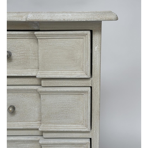 268 - COMMODE, early Italian style traditionally grey painted with four long drawers, 92cm W x 47cm D x 84... 