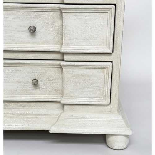 268 - COMMODE, early Italian style traditionally grey painted with four long drawers, 92cm W x 47cm D x 84... 