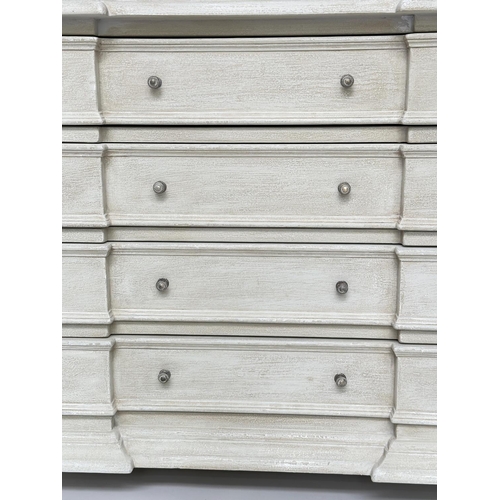 268 - COMMODE, early Italian style traditionally grey painted with four long drawers, 92cm W x 47cm D x 84... 