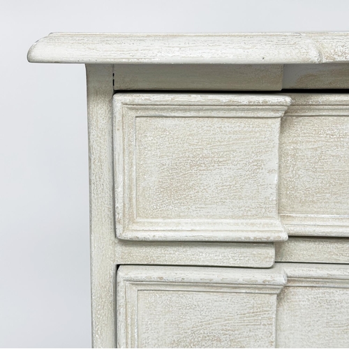 268 - COMMODE, early Italian style traditionally grey painted with four long drawers, 92cm W x 47cm D x 84... 
