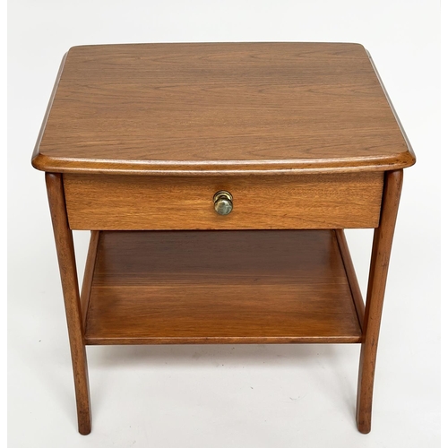 260 - SIDE TABLES, a pair, 1970s Danish style teak each with single drawer and undertier, 52cm W x 46cm D ... 