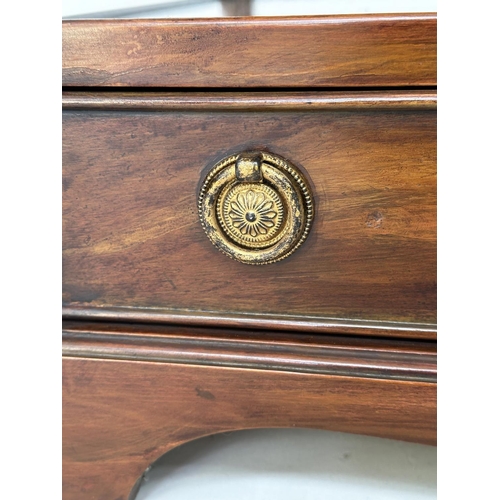 261 - LAMP TABLES, a pair, George III design mahogany and simulated mahogany, each with drawer and two tie... 