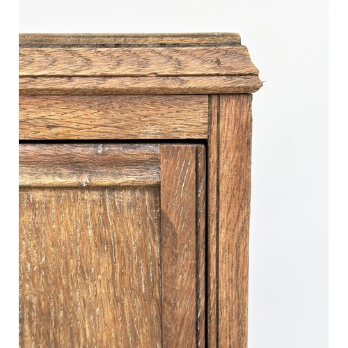 262 - ART DECO BEDSIDE CHESTS, a pair, Heals style limed oak, each with three drawers, 78cm H x 50cm D x 2... 