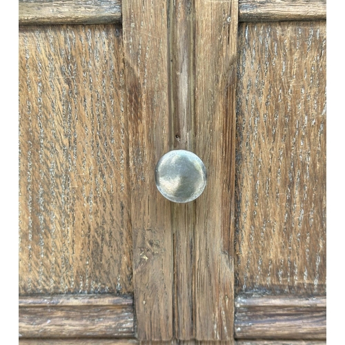 262 - ART DECO BEDSIDE CHESTS, a pair, Heals style limed oak, each with three drawers, 78cm H x 50cm D x 2... 