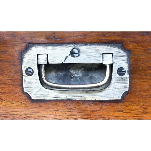 247 - TRUNK, 19th century Chinese Export camphorwood and brass bound with rising lid and carrying handles,... 