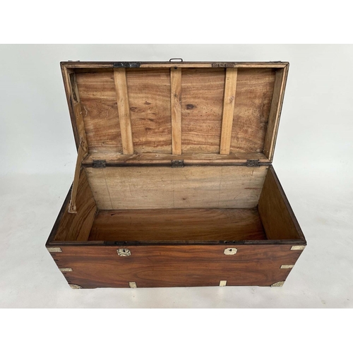 247 - TRUNK, 19th century Chinese Export camphorwood and brass bound with rising lid and carrying handles,... 